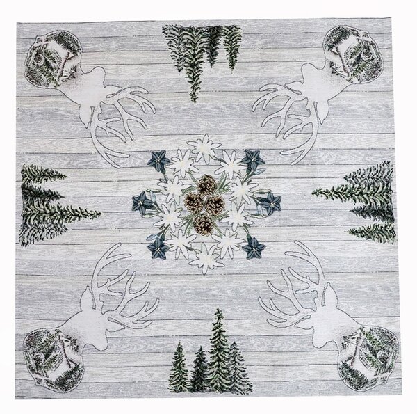 Gobelin asztalterítő Szürke szarvas 90x90 cm Chenille IT027