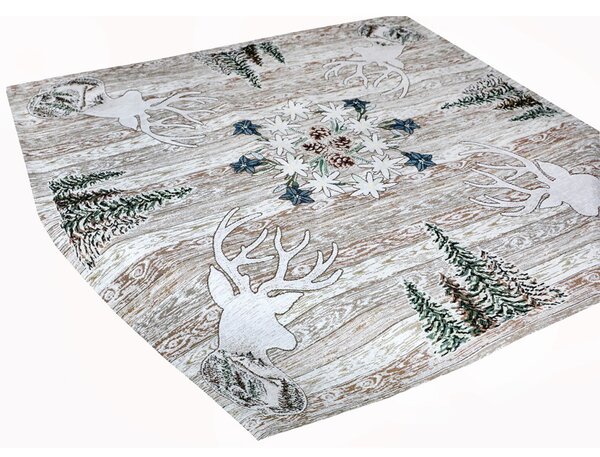 Gobelin asztalterítő Barna szarvas 90x90 cm Chenille IT027