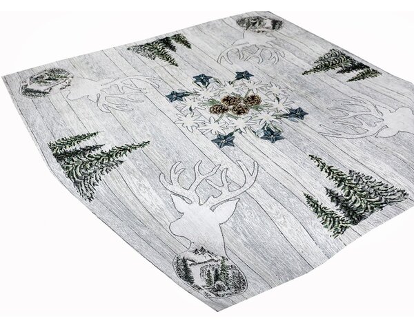 Gobelin asztalterítő Szürke szarvas 90x90 cm Chenille IT027