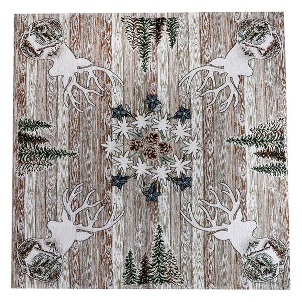 Gobelin asztalterítő Barna szarvas 90x90 cm Chenille IT027