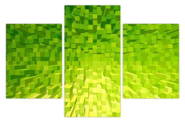 Sárgászöld kockák képe (90x60 cm)