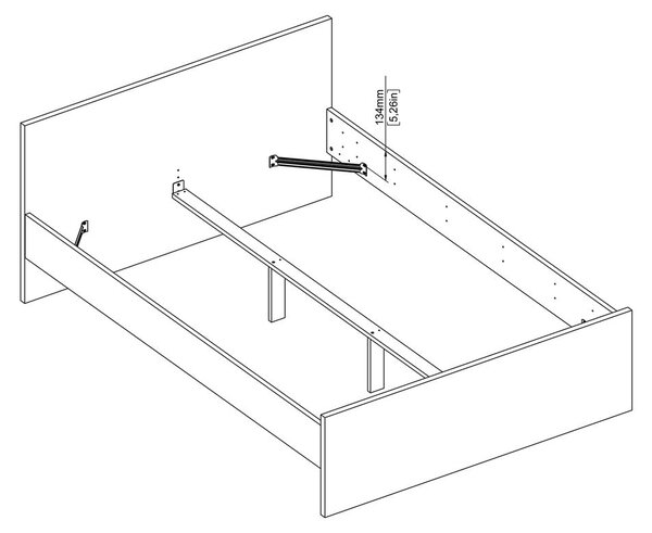 Natúr színű franciaágy ágyrács nélkül 140x200 cm tölgyfa dekorral Naia – Tvilum