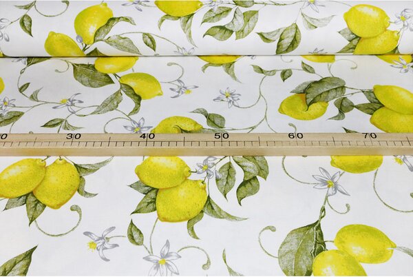 Dekoratív szövet pamut Citrom,magasság 140 cm