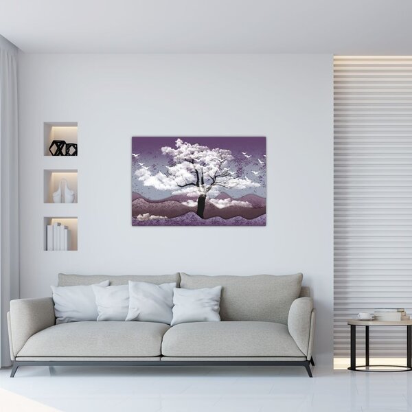 Kép - Fa a felhőkben (90x60 cm)