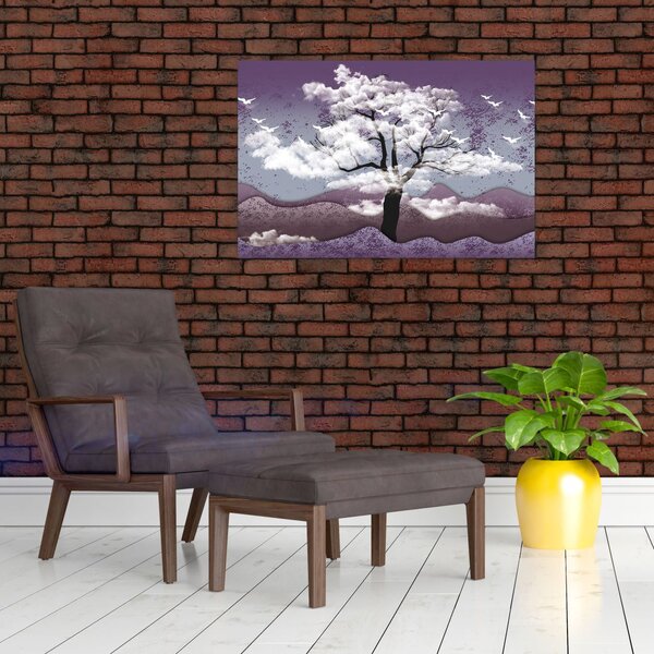 Kép - Fa a felhőkben (90x60 cm)