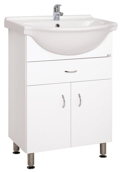 Fürdőszobaszekrény mosdóval Keramia Pro 60x85x50 cm fehér lesk PRO60Z