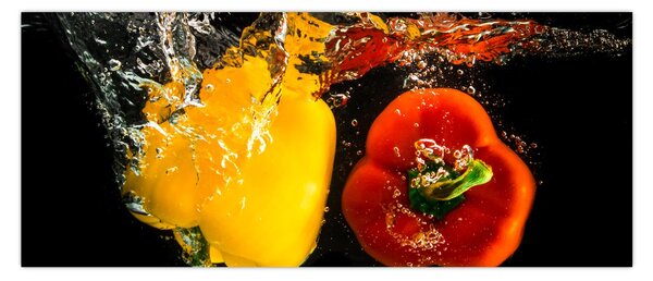 Kép - paprika a vízben (120x50 cm)