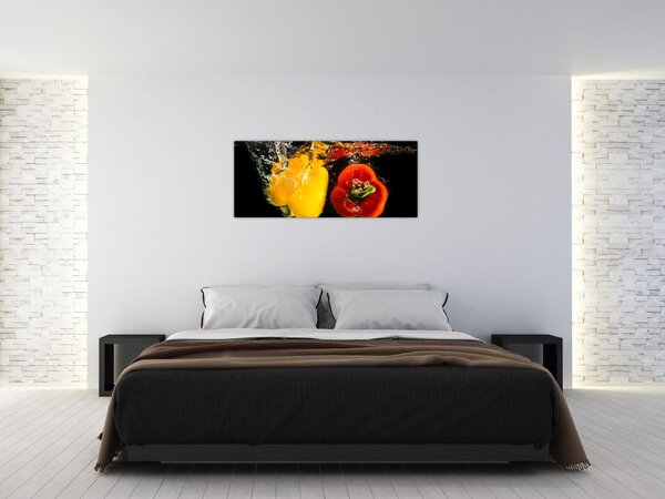 Kép - paprika a vízben (120x50 cm)