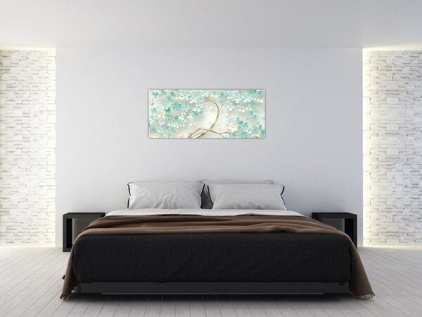 Kép - Arany virágzó fa (120x50 cm)