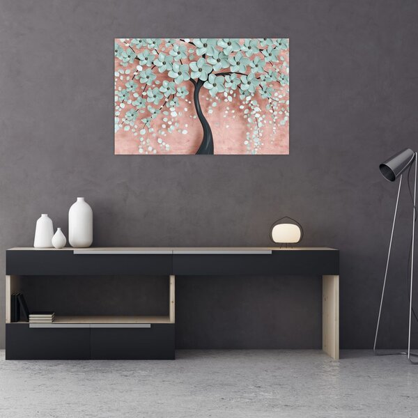 Kép - Pasztell kék virágok (90x60 cm)