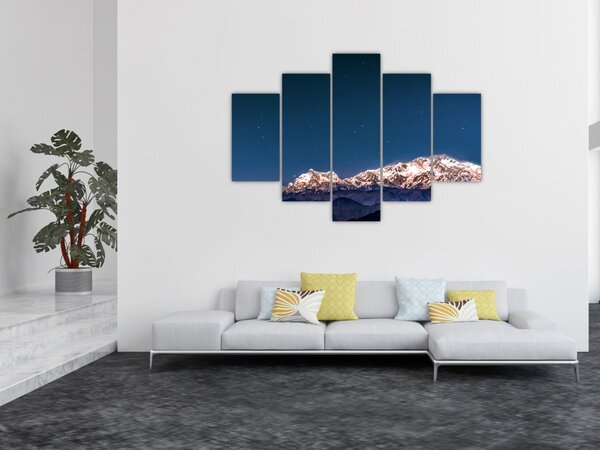A hegyek és az éjszakai égbolt képe (150x105 cm)
