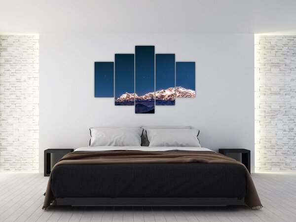 A hegyek és az éjszakai égbolt képe (150x105 cm)