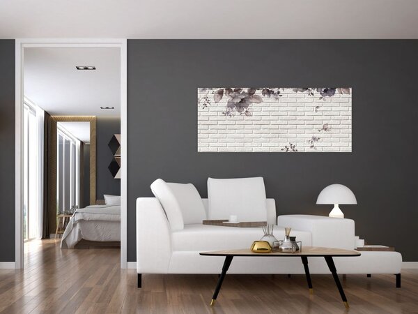 A fal egy képe és a csokor (120x50 cm)