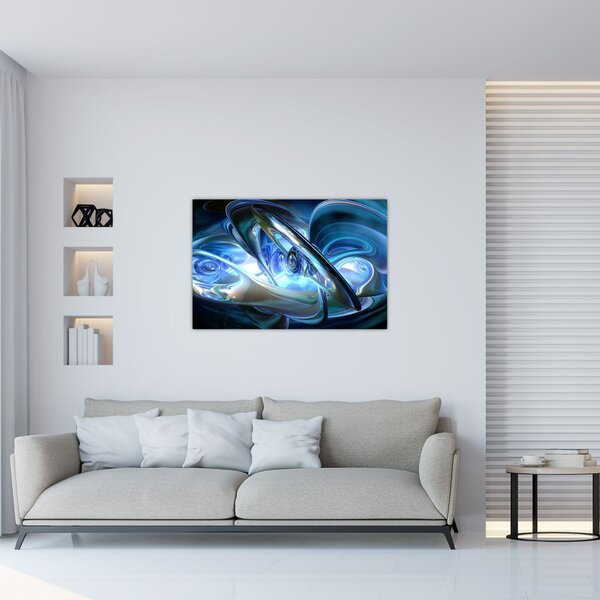 Kék fraktálos kép (90x60 cm)