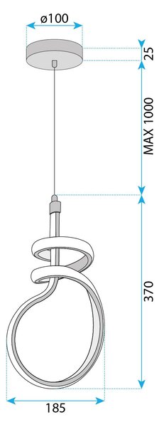 Toolight Toolight, LED függeszték, 24W, 4000K, G071-CP, arany, OSW-08669