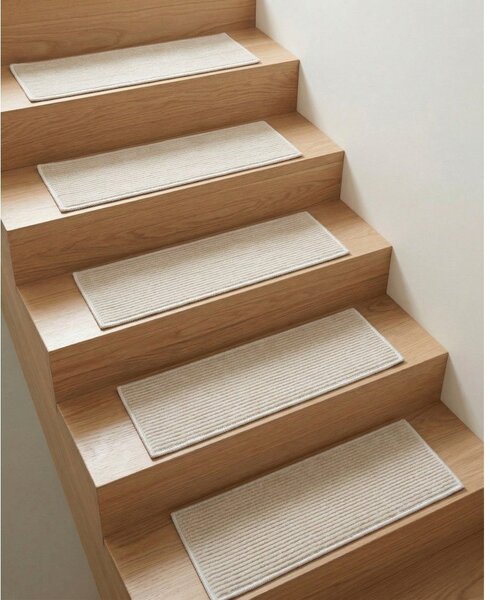 Bézs lépcsőszőnyeg szett 16 db-os 25x65 cm Silio – Vitaus