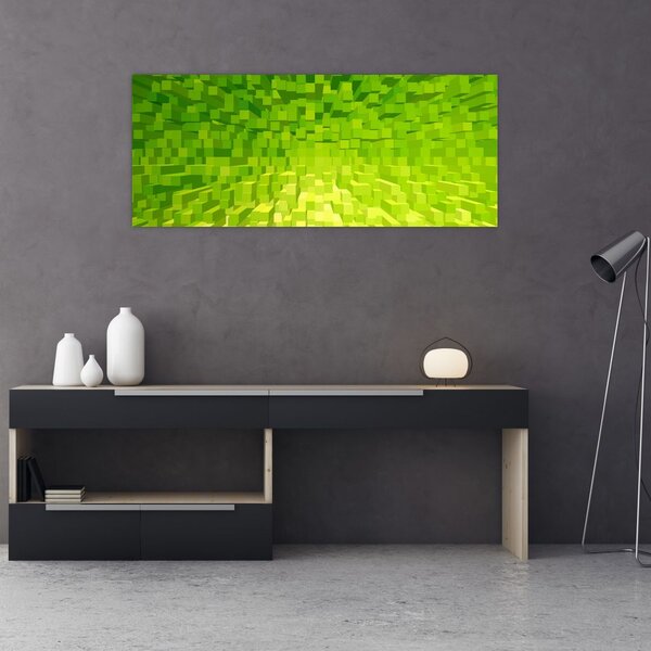 Sárgászöld kockák képe (120x50 cm)