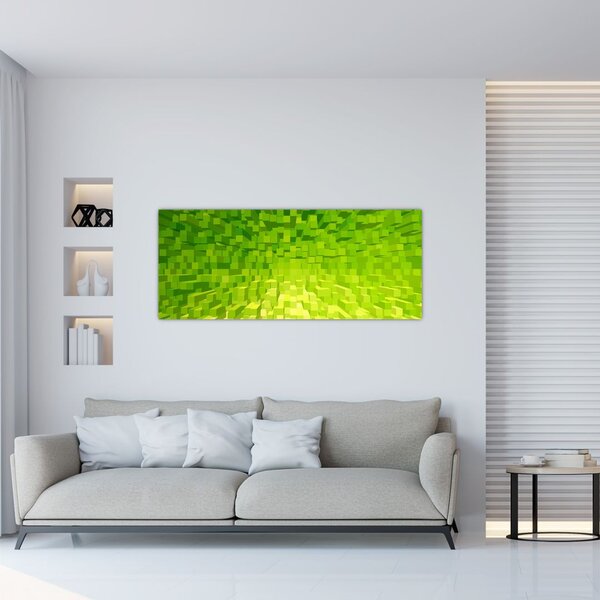 Sárgászöld kockák képe (120x50 cm)