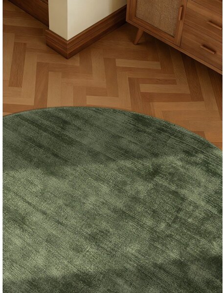 Zöld kézi szövésű viszkóz kerek szőnyeg ø 120 cm Noemi – Vikosa