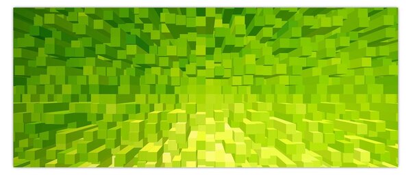Sárgászöld kockák képe (120x50 cm)