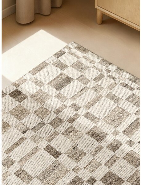 Krémszínű kézi szövésű gyapjú szőnyeg 120x180 cm Boho 1.0 Structa – Vikosa