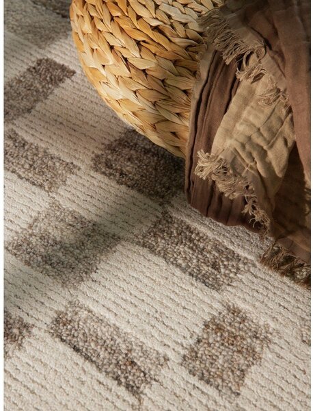 Krémszínű kézi szövésű gyapjú szőnyeg 120x180 cm Boho 1.0 Structa – Vikosa