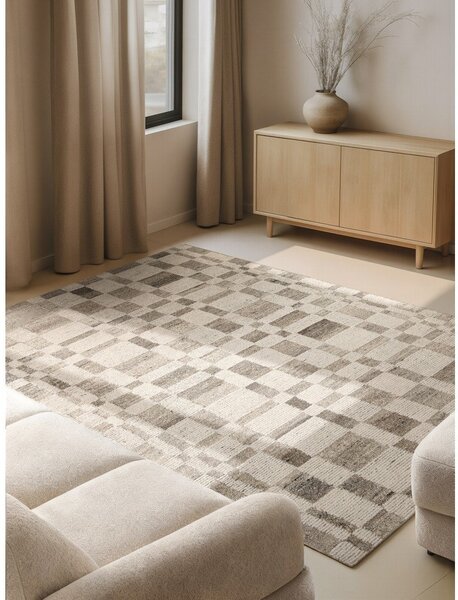 Krémszínű kézi szövésű gyapjú szőnyeg 120x180 cm Boho 1.0 Structa – Vikosa