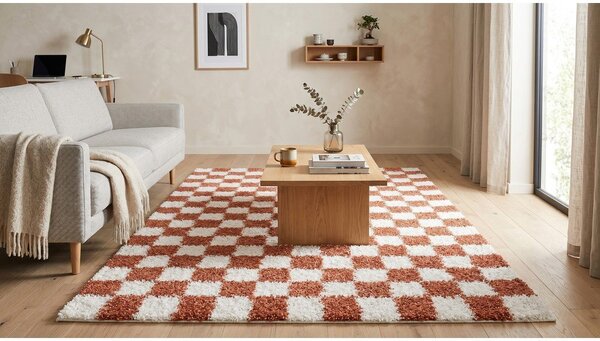 Krémszínű-terrakotta színű szőnyeg 120x170 cm Grida – ESTE