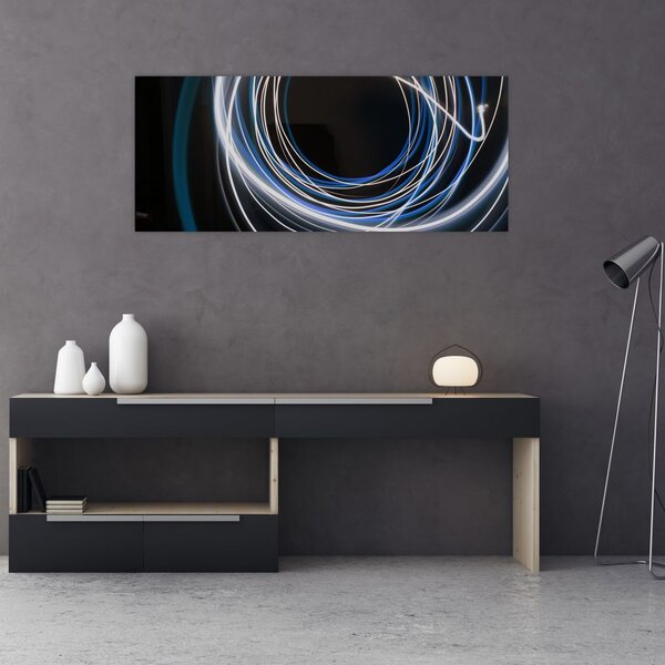 Kék vonalak képe (120x50 cm)