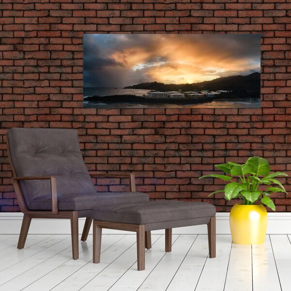 Kép - felhős tengerpart (120x50 cm)