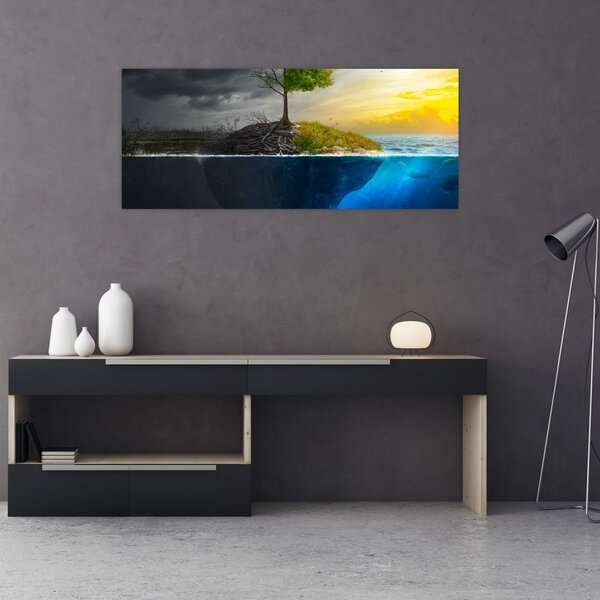 Két oldalt mutató kép (120x50 cm)