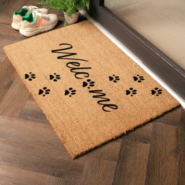 Kókuszrost lábtörlő 60x90 cm Welcome Paws – Artsy Doormats
