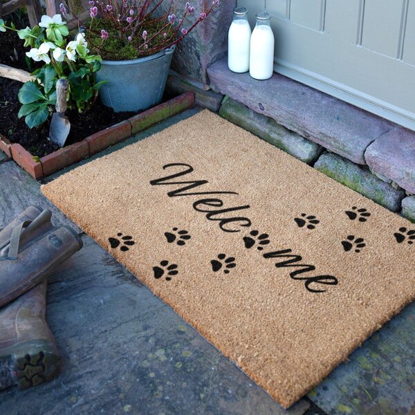 Kókuszrost lábtörlő 60x90 cm Welcome Paws – Artsy Doormats