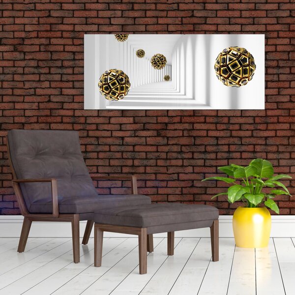 Absztrakt kép a futball-labdák (120x50 cm)