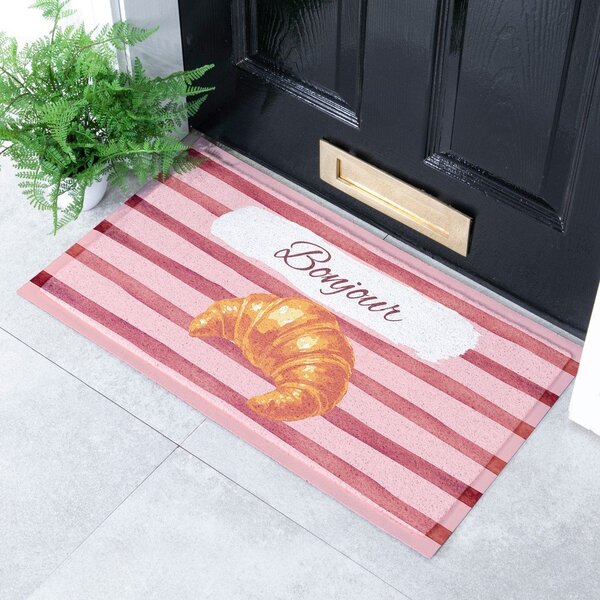 PVC lábtörlő 40x70 cm Croissant Bonjour – Artsy Doormats