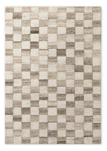 Krémszínű kézi szövésű gyapjú szőnyeg 160x230 cm Boho 1.0 Quadra – Vikosa
