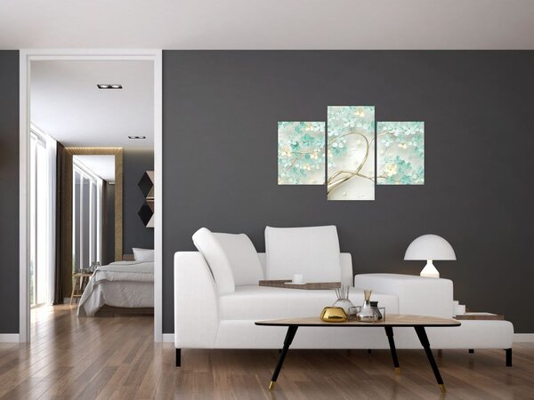 Kép - Arany virágzó fa (90x60 cm)