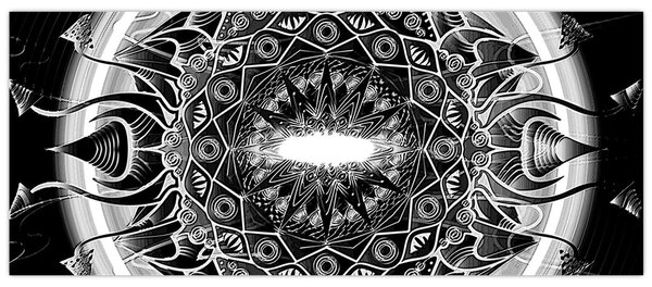 Fekete-fehér díszek képe (120x50 cm)
