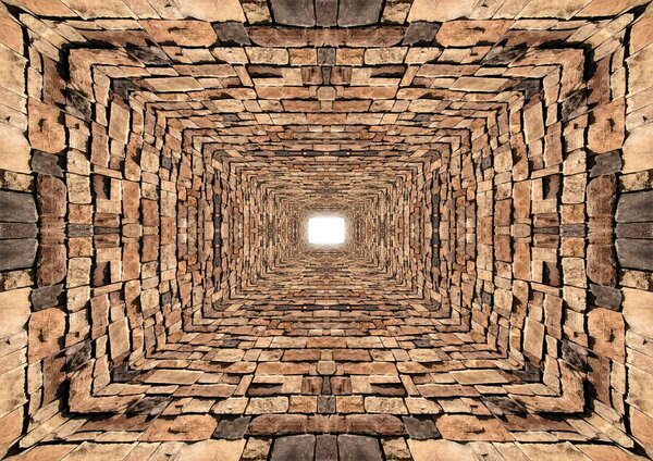 Fotótapéta - 3D-s kövek alagútja (152,5x104 cm)