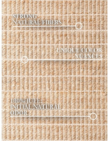 Natúr színű kétoldalas-kézi szövésű jutakeverék futószőnyeg 80x300 cm Birka – Villeroy&Boch
