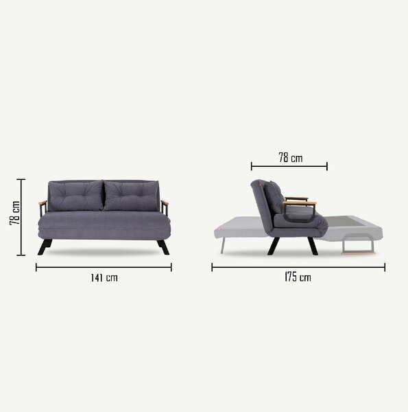 Kanapé futon Sandy (petróleum)