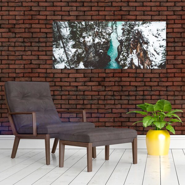 Kép - hegyi folyó télen (120x50 cm)