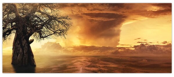Narancssárga felhők képe (120x50 cm)
