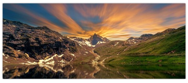 Kép - Visszaverődés a hegyi tóban (120x50 cm)