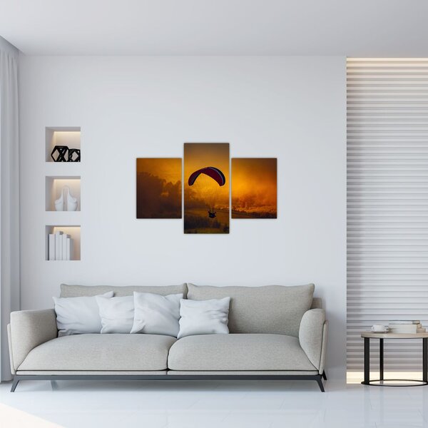 Ejtőernyős a naplementében képe (90x60 cm)