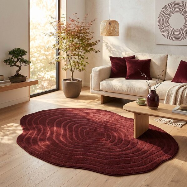 Borvörös szőnyeg 160x230 cm Pebble – ESTE