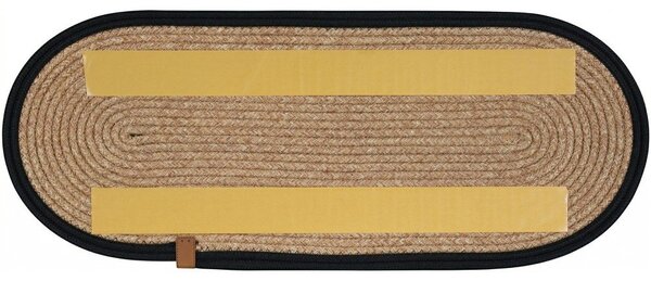 Fekete-natúr színű lépcsőszőnyeg szett 16 db-os 25x65 cm Milo Frame – Vitaus