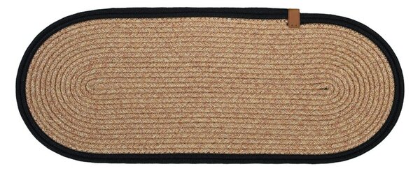 Fekete-natúr színű lépcsőszőnyeg szett 16 db-os 25x65 cm Milo Frame – Vitaus