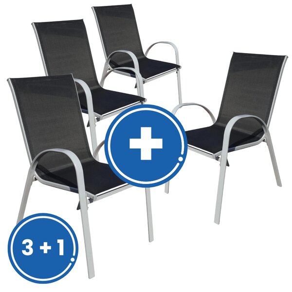Romero kerti szék 3 + 1 INGYENES, fekete / szürke