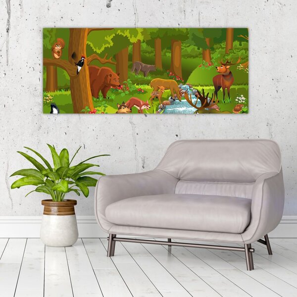 Gyermek kép állatokkal (120x50 cm)